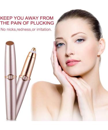 SiKii Eyebrow Hair Remover - Painless Precision Trimmer with LED Light (Rose Gold) | Facial Hair Removal for Women and Men - Buy Online on SooperMarket.com