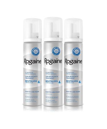 Rogaine for Men Hair Regrowth Treatment 5% Minoxidil Topical Aerosol Easy-to-Use Foam 2.11 Ounce(Pack of 3)