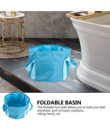 Portable Foot Massager & Soaking Basin | Foldable Travel Foot Bath 30x30cm - Blue - Buy Online on SooperMarket.com