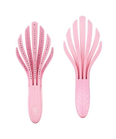 Wet Brush Go Green Hair Curl Detangler Brush - Pale Pink - Ultra-Soft IntelliFlex Detangling Bristles Glide Through Tangles with Ease - All Hair Types - No Split Ends & Pain-Free for Wet or Dry Hair Pink Curl Detangler