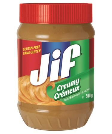 Jif Creamy Peanut Butter Smooth & Creamy Texture No Stir 500g Jars (Pack of 12) Creamy 1 g (Pack of 12)