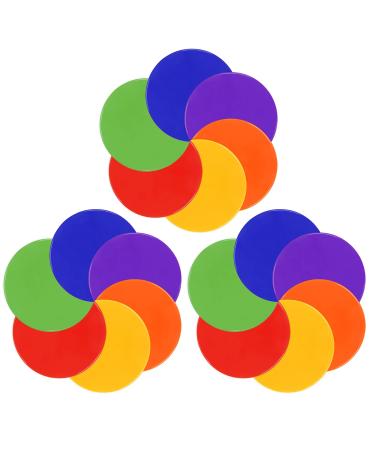 SIFENYU Spot Markers 10 Inch 18pcs Rubber Agility Dots Flat Cones Non Slip Sports Dots Floor Spots Agility Markers for Kids Soccer Football Basketball Speed Agility Training, Classroom Activities