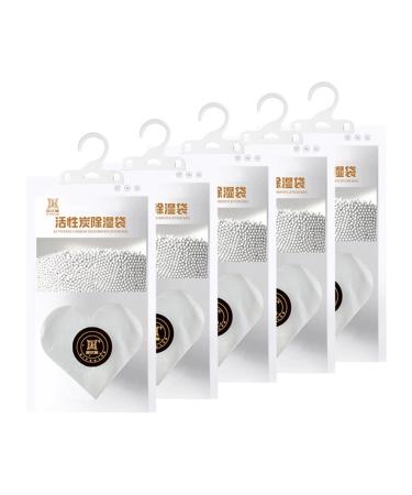 Teksome Moisture bags for the garage |Cabinet moisture absorber for hanging |Absorb water cabinet and moisture bags sergen 4.58 ounces/pack heart-shaped 130g 5 bags