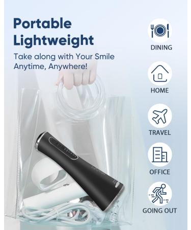 MySmile Water Dental Flosser - Cordless Oral Irrigator with 5 Cleaning Modes | 4 Replaceable Jet Tips | USB Rechargeable | IPX7 Waterproof - Teeth Cleaning Tool with PU Bag - Buy Online on SooperMarket.com