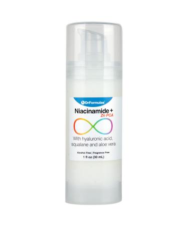 DrFormulas Niacinamide Zinc PCA Serum Moisturizer for Face Fungal Acne Safe with Hyaluronic Acid and Aloe Vera | Noncomedogenic Dermtella 1 oz