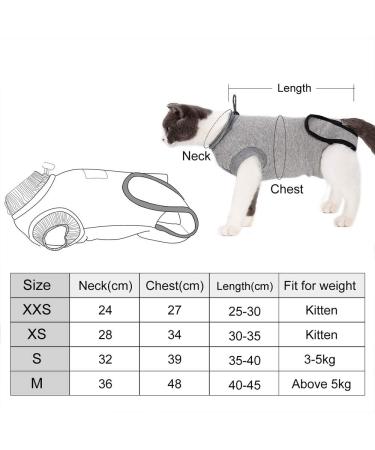 BT Bear Pet Surgery Recovery Suits Cats Clothes Abdominal Wounds Skin Diseases E-Collar Alternative Cotton Cat Shirt for Cats Puppy Small Dogs (XXS-Back length 25cm) XXS--Back length 25cm Chest--27cm - Buy Online on SooperMarket.com