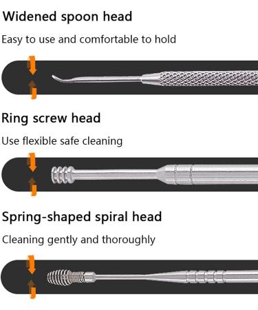 6-Piece Stainless Steel Ear Pick Set with Box | Earwax Removal Kit and Cleaning Tool - Buy Online on SooperMarket.com