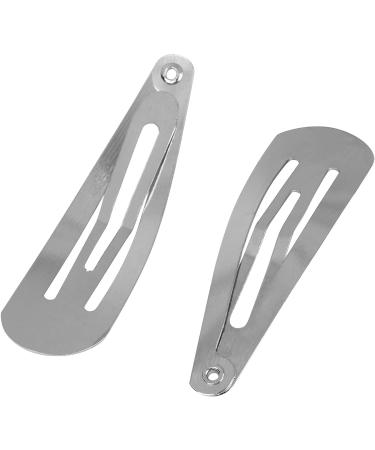 100-Pack Silver Snap Clips for Hair Styling - No Slip Metal Barrettes for Women, Girls, Toddlers - Salon Quality Hair Pins for Art, Crafts, DIY Projects - 1.9 x 0.5 Inches - Buy Online on SooperMarket.com