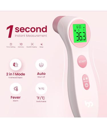 Non-Contact Infrared Baby Thermometer - Digital Body Temperature Reader for Kids (Pink) - Buy Online on SooperMarket.com