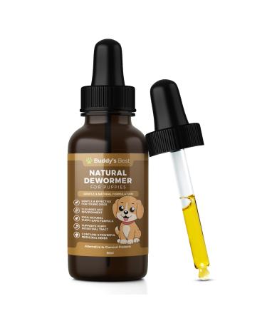 50ml All-Natural Puppy Dewormer - Holistic Worm Treatment with Woodworm Thyme & Sage Extracts Easy Dose for Young Dogs