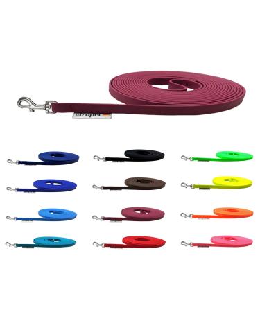 Towline biothane dog leash small dogs 9mm 3m / 5m / 15m dog leash biothane (1m without hand loop bordeaux) 1m without hand loop bordeaux