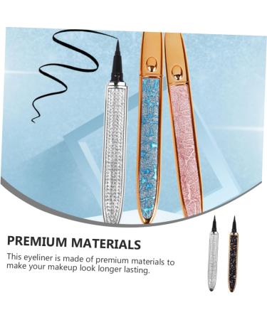 HAPINARY 2pcs Diamond Eyeliner Precise Eyeliner Self Stamp Lash Gold Eyeliner Cosmetic Pens Rose Gold Plated 1 count (Pack of 1) Black - Buy Online on SooperMarket.com