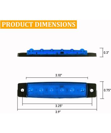 10Pcs Blue LED Boat Interior Lights | Marine Courtesy Lighting for Fishing Pontoon Kayak Yacht Sailboat | Waterproof Deck Transom Cockpit Navigation Strip - Buy Online on SooperMarket.com