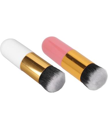 Verdant Touch Portable Makeup Brush Facial Foundation Makeup Brush Portable Chubby Face Brush Artificial Fiber Soft and Skin-Friendly Pink Gold/White Gold - Buy Online on SooperMarket.com