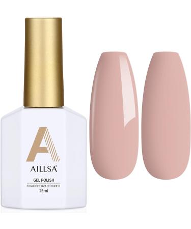 AILLSA Nude Gel Nail Polish 15 ML - Pink Nude Light Varnish for Salon & Home Use - Buy Online on SooperMarket.com