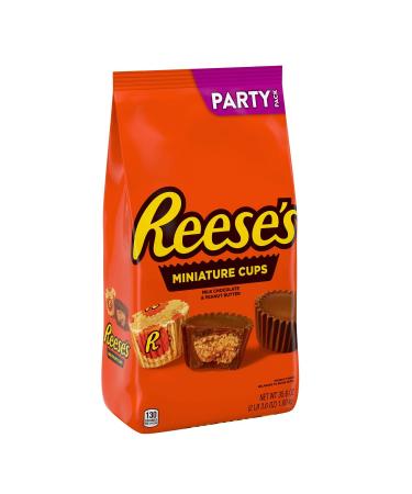 REESE'S Miniatures Milk Chocolate Peanut Butter Cups Candy, Individually Wrapped, Gluten Free, 35.6 oz Bulk Party Pack Miniatures 35.6 oz.