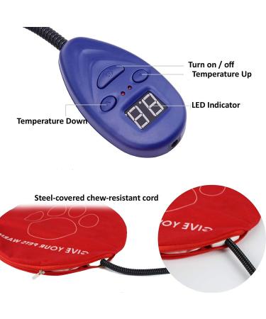 NAMSAN Pet Heating Pad 12x12 Inch | 7 Level Adjustable Temperature | Chew Resistant Cord | Veterinarian Recommended | Indoor Dog Cat Heating Blanket - Buy Online on SooperMarket.com
