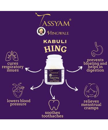 Tassyam Hingwale Premium Asafetida 1.8oz (50g) - Kabuli Hing, Hand Pounded, Natural, Onion Garlic Substitute - 1.76 Ounce (Pack of 1) - Buy Online on SooperMarket.com