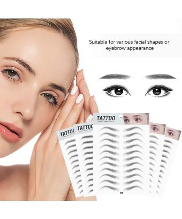 DKAF 3D Hair-Like Eyebrow Stickers - Waterproof & Natural Tattoo - 2 Pcs Brow Shaper Set - E16 - Buy Online on SooperMarket.com
