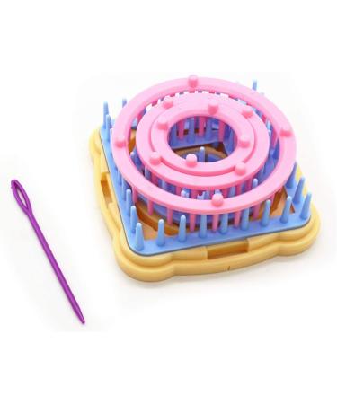 Weaving Loom Kit, Flower Knitting Loom Kit, Frame Looms, Knitting Wool, Round/Square Knitting Looms Craft Kit Multi Color (Flower Maker)