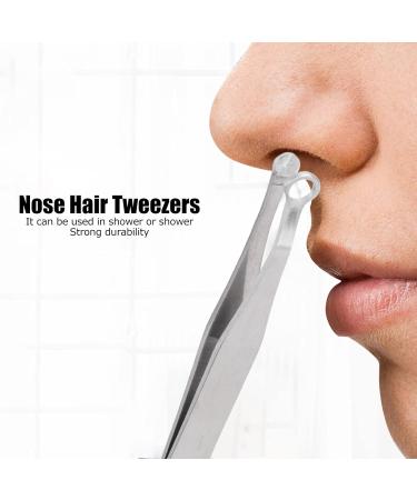 2Pcs Stainless Steel Nose Hair Tweezers - Precision Hair Removal for Men & Women - Buy Online on SooperMarket.com