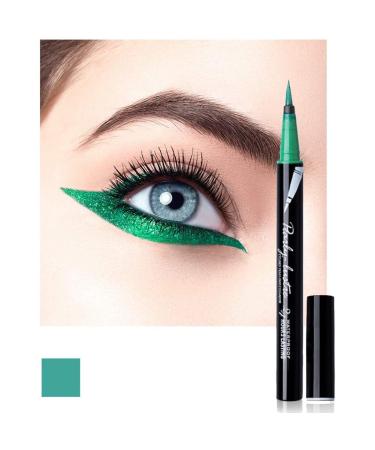 Eyeliner Pencil Eye Liner Pen Green Liquid for Women Girl Matte Long Lasting Professional Smudge Proof and Waterproof Natural Perfect Eye Makeup with Non-dizzy Dyeing (Green)