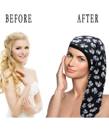 Ladaypoa Women's Satin Sleep Cap - 2-Piece Silk Hood for Curly Hair | Adjustable Double-Layer Design | Black - Buy Online on SooperMarket.com
