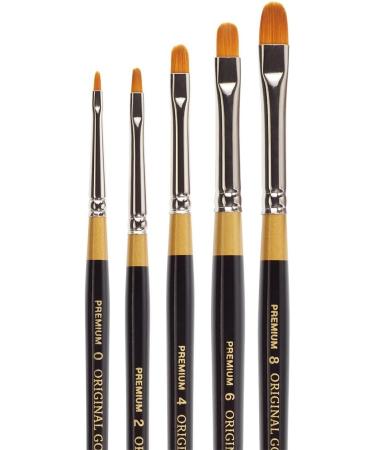 KINGART 9510 Short Filbert Paintbrush Set - Premium Golden Taklon Brushes - Set of 5 - Buy Online on SooperMarket.com
