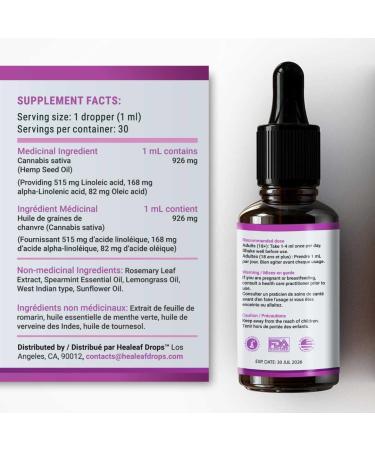 Hemp Seed Oil 220 000 Optimal for Migraine Relief Headache Relief & Stress Relief Certified Organic Made in USA Rich in Omega 3 6 9 Anxiety Relief & Sleep Aid- Antioxidant Formula 30ML - Buy Online on SooperMarket.com