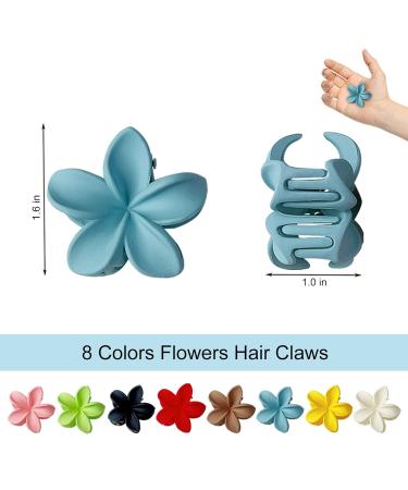 8 Pack Small Flower Hair Claw Clips for Women Girls Kids - Strong Hold Mini Floral Hair Clips for Thin to Medium Thick Hair - Buy Online on SooperMarket.com