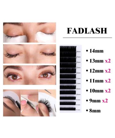 Professional Classic Individual Eyelash Extensions - 0.07mm D Curl Mix (8-14mm) - Natural Look - International Shipping Available - Buy Online on SooperMarket.com