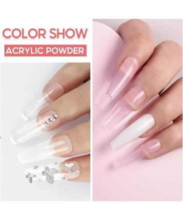 PEACECOLOR Acrylic Nail Kit 8G 2PC Clear Pink Acrylic Powder Set Acrylic System for Beginners DIY Nail Art Nails Extension No Nail Lamp Needed Professional Multicolor for Home DIY Nail Art color 166 - Buy Online on SooperMarket.com