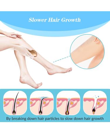 Crystal Hair Remover for Women and Men - Portable Painless Exfoliation Tool for Back, Arms, and Legs - Fast & Easy Hair Removal - Reusable Gold Hair Eraser - Buy Online on SooperMarket.com