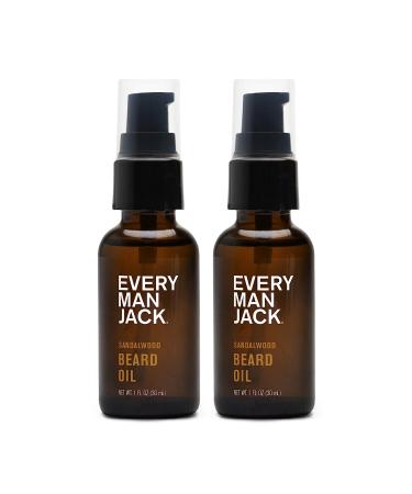 Every Man Jack Sandalwood Beard Oil - Moisturizing & Softening Formula with Shea Butter & Coconut Oil for a Natural Shine - Buy Online on SooperMarket.com