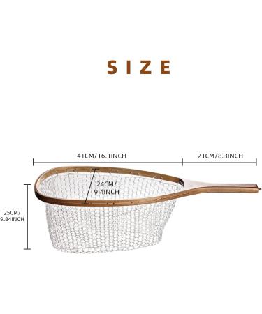 SlimFly Fly Fishing Landing Net - Soft Rubber Mesh Trout Net with Catch and Release Feature - Black Magnet/Square Head Design - Small Holes for Gentle Fish Handling - Buy Online on SooperMarket.com