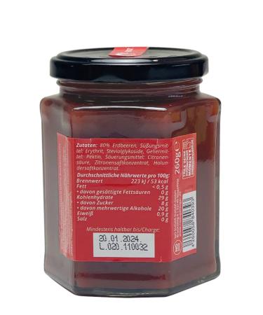 No Sugar Strawberry Fruit Spread | 80% Fruit Content | Erythritol & Stevia | EU Made | 260g Pack - Sugar-Free Brot Spread - Buy Online on SooperMarket.com