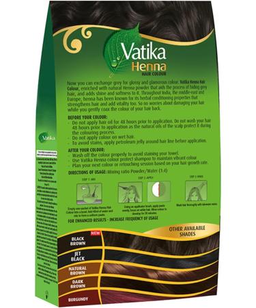 Vatika Henna Hair Colour Rich Black 100% Ammonia Free 6 x 10g Sachtes - 60g Black 10 g (Pack of 6) - Buy Online on SooperMarket.com