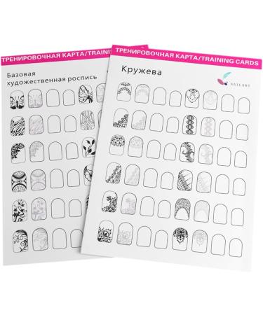 Nail Art Practice Book Beginner Manicure Training Drawing Cards Easy to Clean 12 Sheets - Buy Online on SooperMarket.com