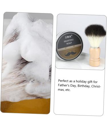 Beavorty Shaving Foam Bowl & Badger Brush Set - Essential Men's Grooming Kit for Travel | Black 12x8.5cm - Buy Online on SooperMarket.com