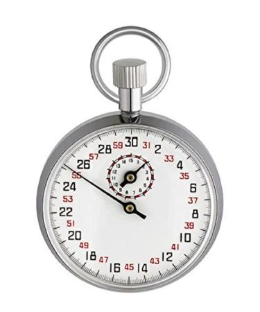 TFA Dostmann mechanical stopwatch 38.1021 start/stop/reset function hand-wound chrome-plated metal L 50 x W 16 x H 64 mm