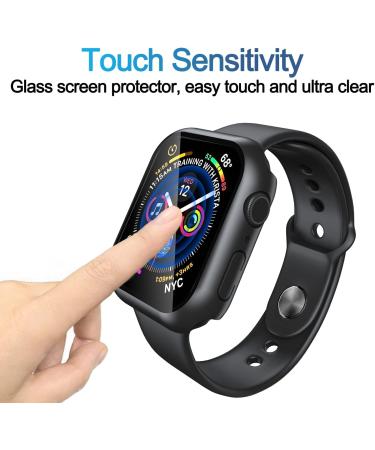 2 Pack Smiling Case with Tempered Glass for Apple Watch Series 9/8/7 45mm - Matte Black - Buy Online on SooperMarket.com