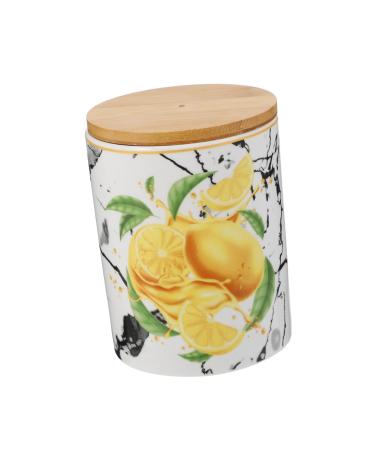 ABOOFAN 1pc Ceramic Airtight Jar Food Jar Candy Wood