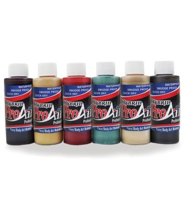 Face Painting Makeup - ProAiir Water Resistant Makeup - Second Set of 6 Ghoulish Zombie Colors - 1 oz (30ml) 1 Ounce