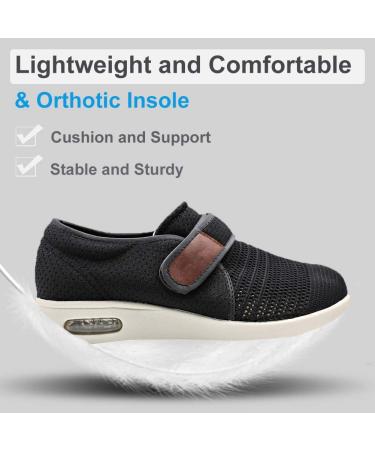 MEJORMEN Men's Edema Diabetic Shoes | Adjustable Wide Width Outdoor Walking Sneakers | Orthopedic Lightweight Comfy Casual Slippers | Black - Buy Online on SooperMarket.com