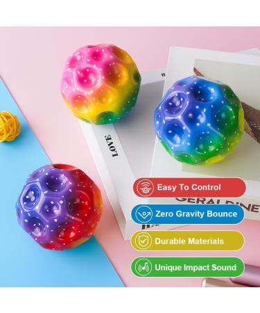 Osdue 3PCs Astro Jump Ball - Super High Bouncing Rainbow Foam Balls for Kids' Parties | Lightweight Spring Rubber Ball with Fun Noise - Buy Online on SooperMarket.com