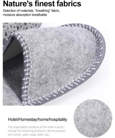 Buy Tumnea Felt Slippers Set - 6 Pairs for Guests | Stylish Comfortable Fleece House Slippers for Hotels & Travel - Buy Online on SooperMarket.com