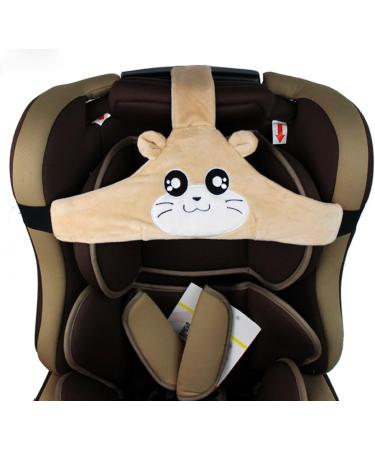 MINGZE Baby Car Seat Head Support & Safety Belt Protector - Adjustable Sleep Positioner for Child's Cozy & Safe Travel (Pink) - Buy Online on SooperMarket.com