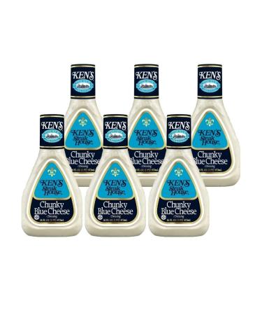 Ken's Steak House Chunky Blue Cheese Dressing (Pack of 6) 16 Ounce (Pack of 6)