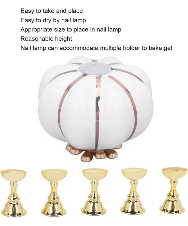 Nail Tip Stand Ceramic Pumpkin Shaped Nail Display Stand Nail Practice Stand for Home DIY and Salon Magnetic Nail Tip Holder Stand Set for Nail Beauty Salon(white) - Buy Online on SooperMarket.com
