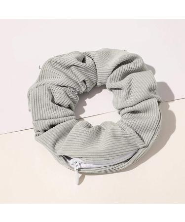 Hair Scrunchies With Zipper Hidden Pocket Storage Fabric Cloth Hair Ties Elastic Pocket Hair Ties Large Ponytail Holder Hair Bow Elastics Bands Scrunchy for Women Girls Daily Party Hair Accessories - Buy Online on SooperMarket.com